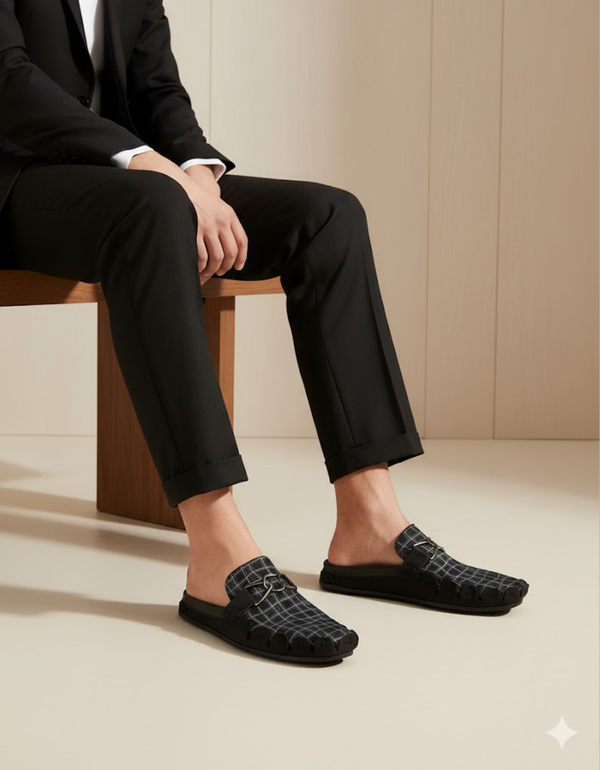 EX8043-Black-Men’s Backless Slip-On