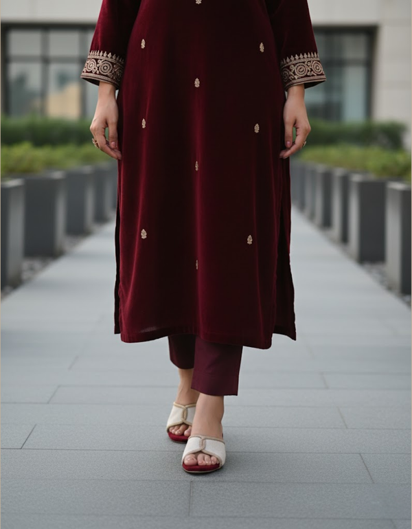 IJ-1022-Maroon Women Formal Chappal Heels