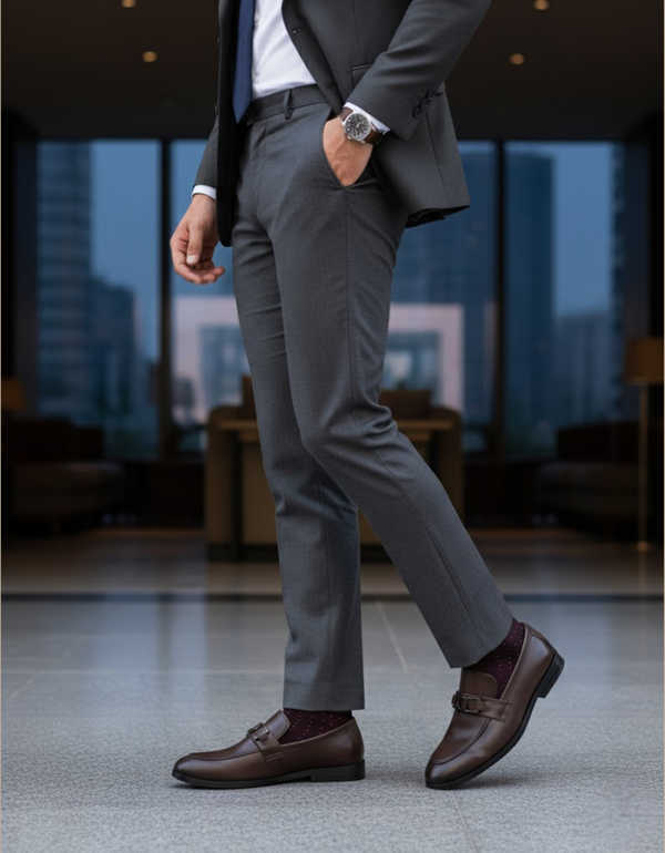 EX-6771-Brown-Men Formal Slip-on's