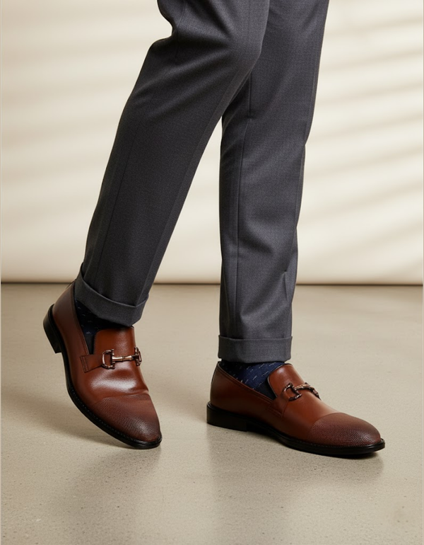 EX-6635-Brown-Men Formal Slip-on's
