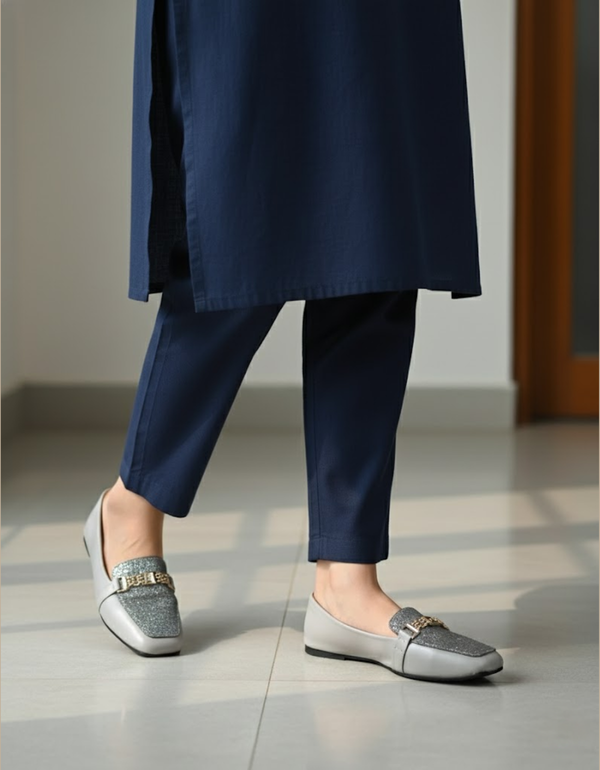 AE-5007- Grey- Ladies Soft Casual Pumps