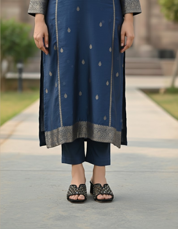 KP-1146-Black Women Casual Slipper Heels