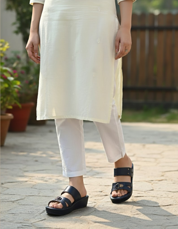 ZR1052-Blue-Ladies Soft Slippers