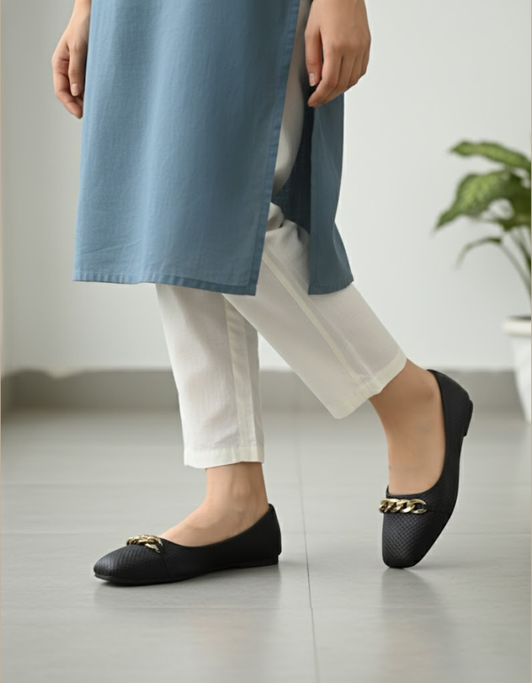 AE-5006-Black- Ladies Soft Casual Pumps