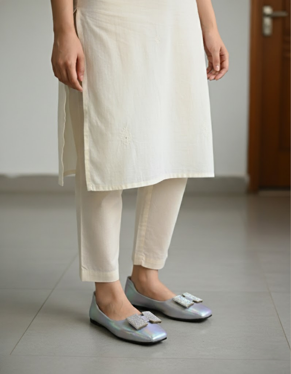 AE-5003-Sliver- Ladies Soft Casual Pumps