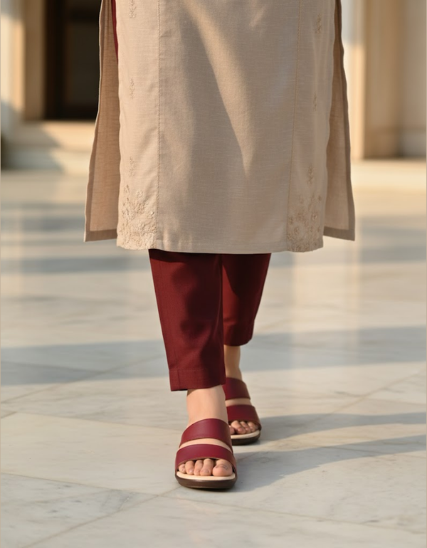 BA-1046-Maroon Women Chappal