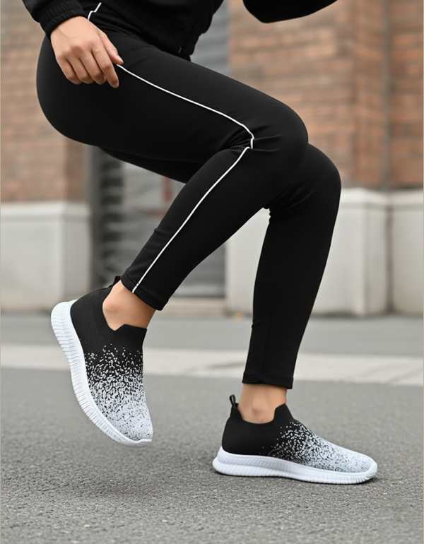 ZR6526-Black-Ladies Comfortable Canvas Joggers