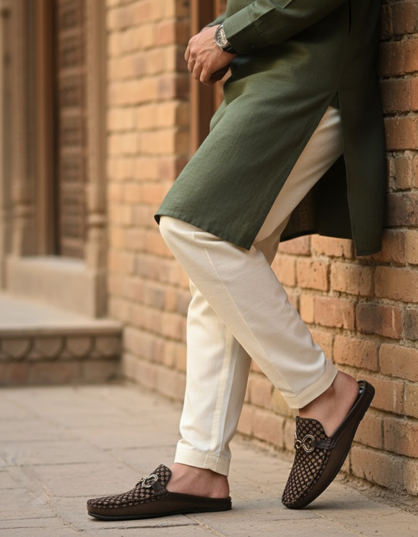 EX8042-Brown-Men’s Backless Slip-On