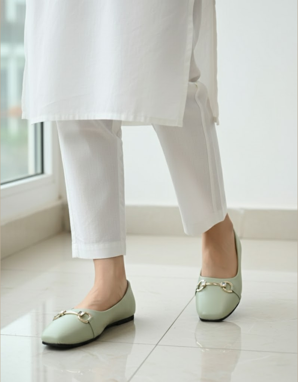 AE-5009-Green- Ladies Soft Casual Pumps