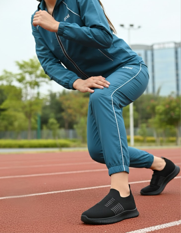 ZR6527-Black-Ladies Comfortable Canvas Joggers