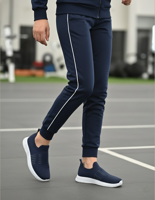 ZR6527-Blue-Ladies Comfortable Canvas Joggers