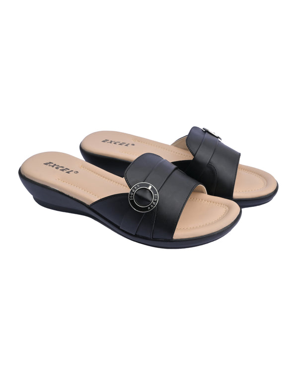 BA-1048-Black Women Chappal
